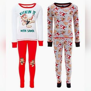 Toddler 4 "Kickin It With Santa" with Ninja Gingerbread & Santa Print Christmas